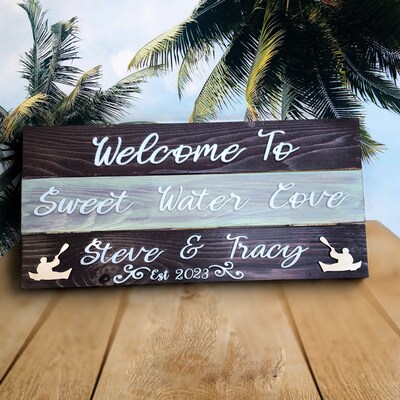 Business Home Ranch Wedding Anniversary Sign with Logo Great Gift Home Decorating Garden Drive Entry Way personalized made to order - image2